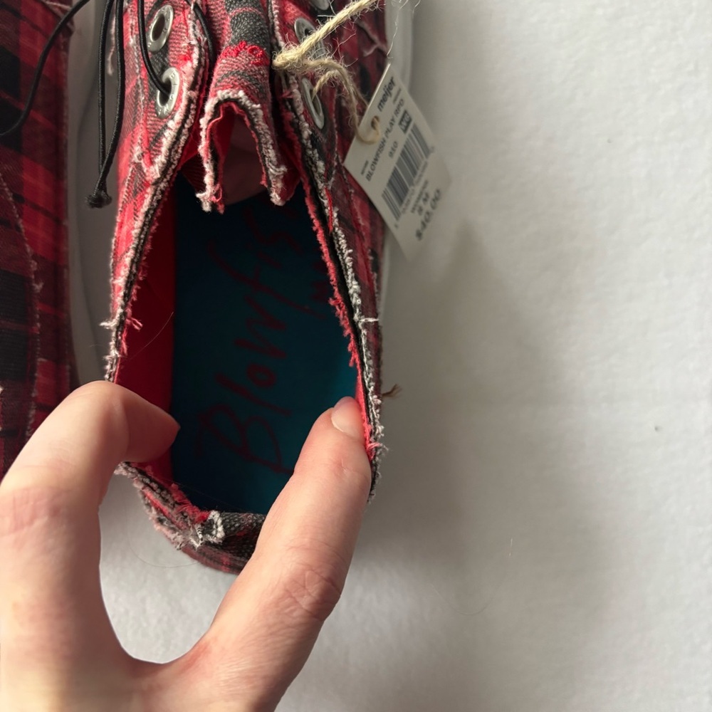 Blowfish Red Plaid Casual Sneakers - Picture 3 of 5